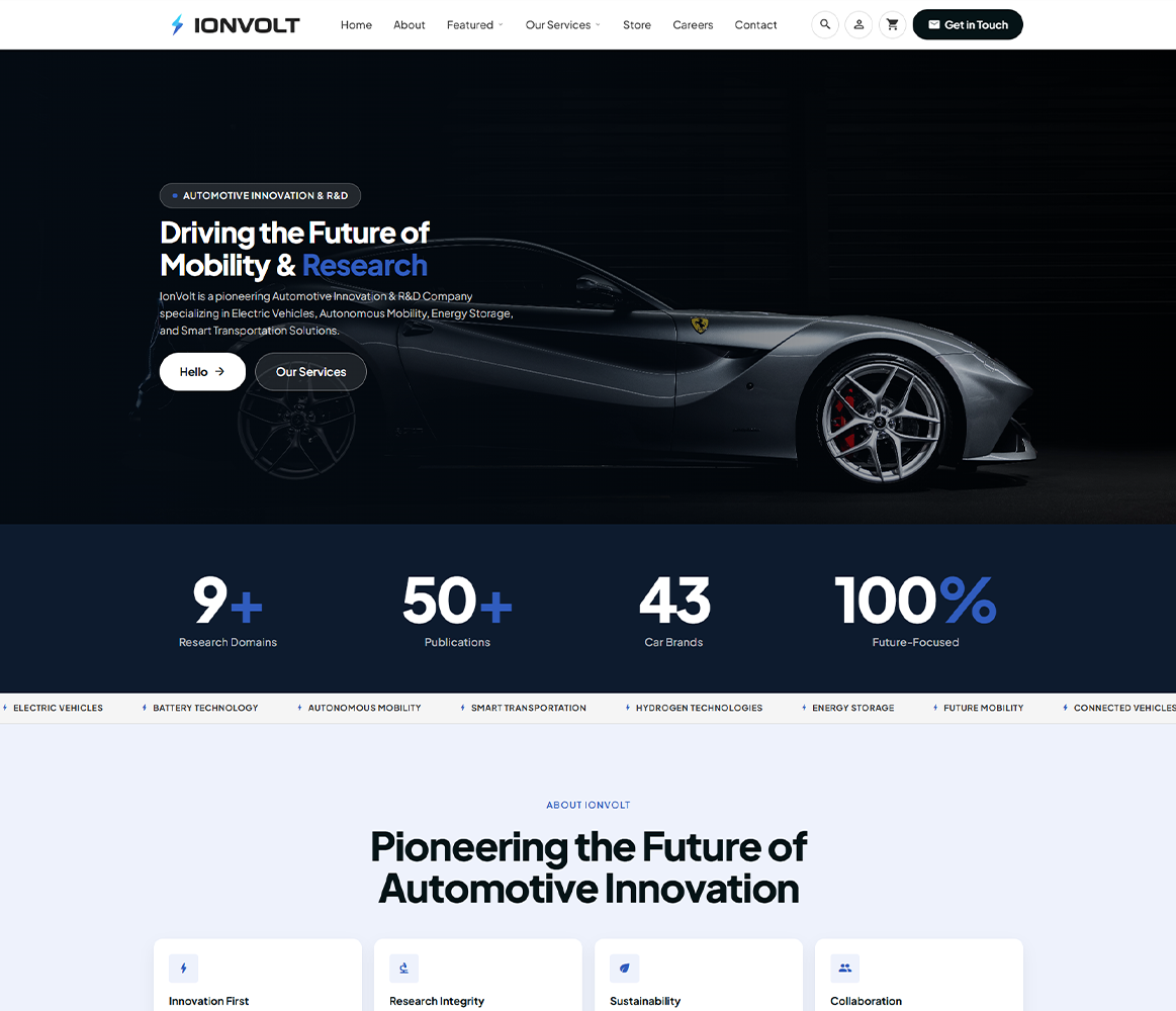 IonVolt — Automotive R&D & E-Commerce Platform thumbnail